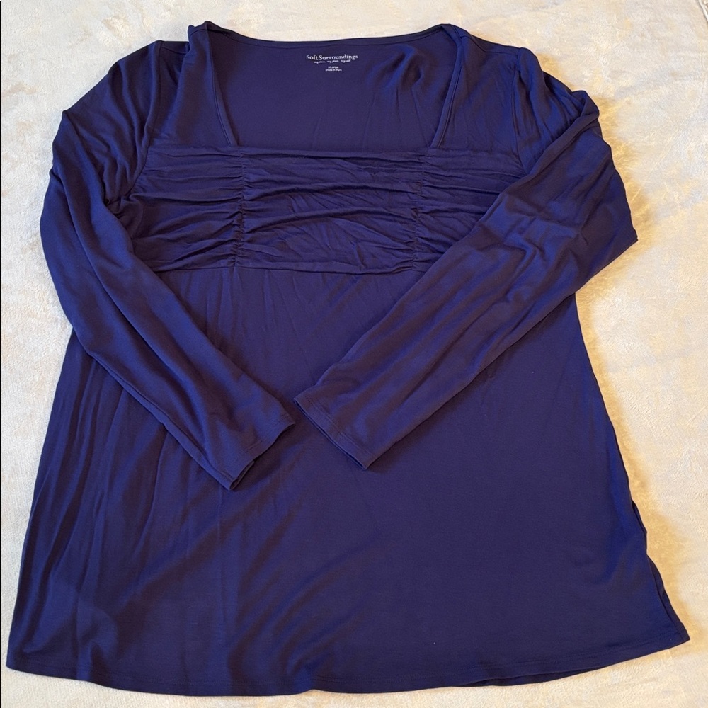Soft Surroundings Purple Tunic Top Size Extra Large XL